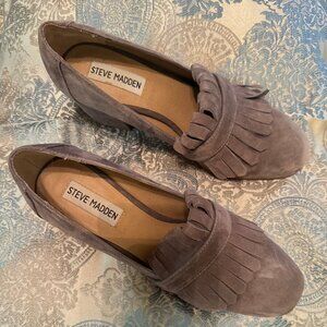 Steven Madden suede block heels